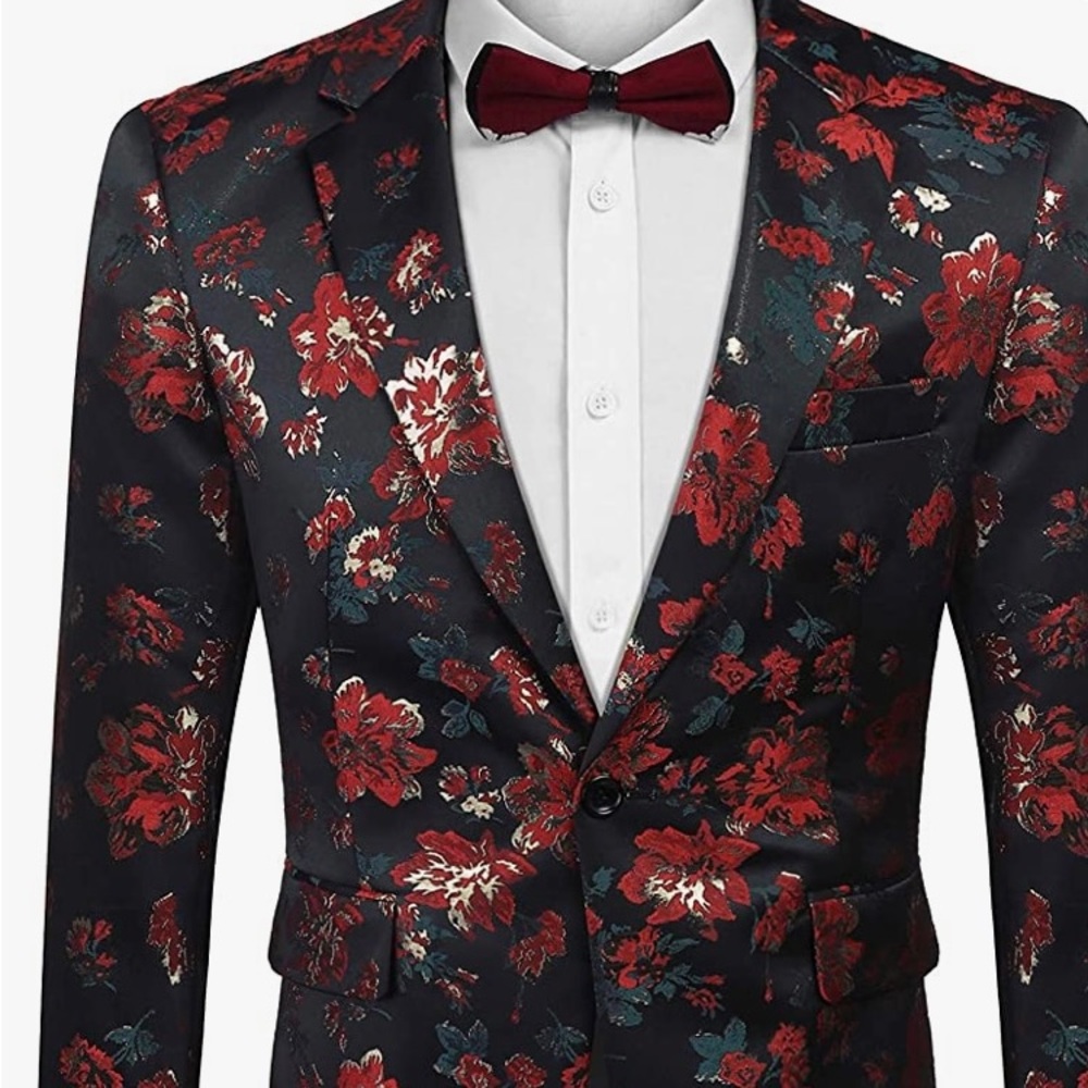 Mens Floral Tuxedo Jacket
